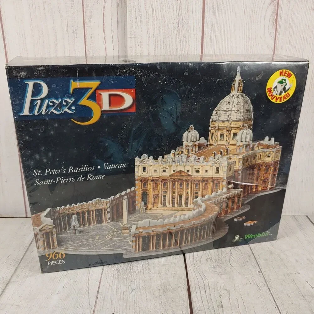 NEW & SEALED Puzz 3D St. Peter’s Basilica Vatican Rome 966 Pieces Wrebbit Puzzle